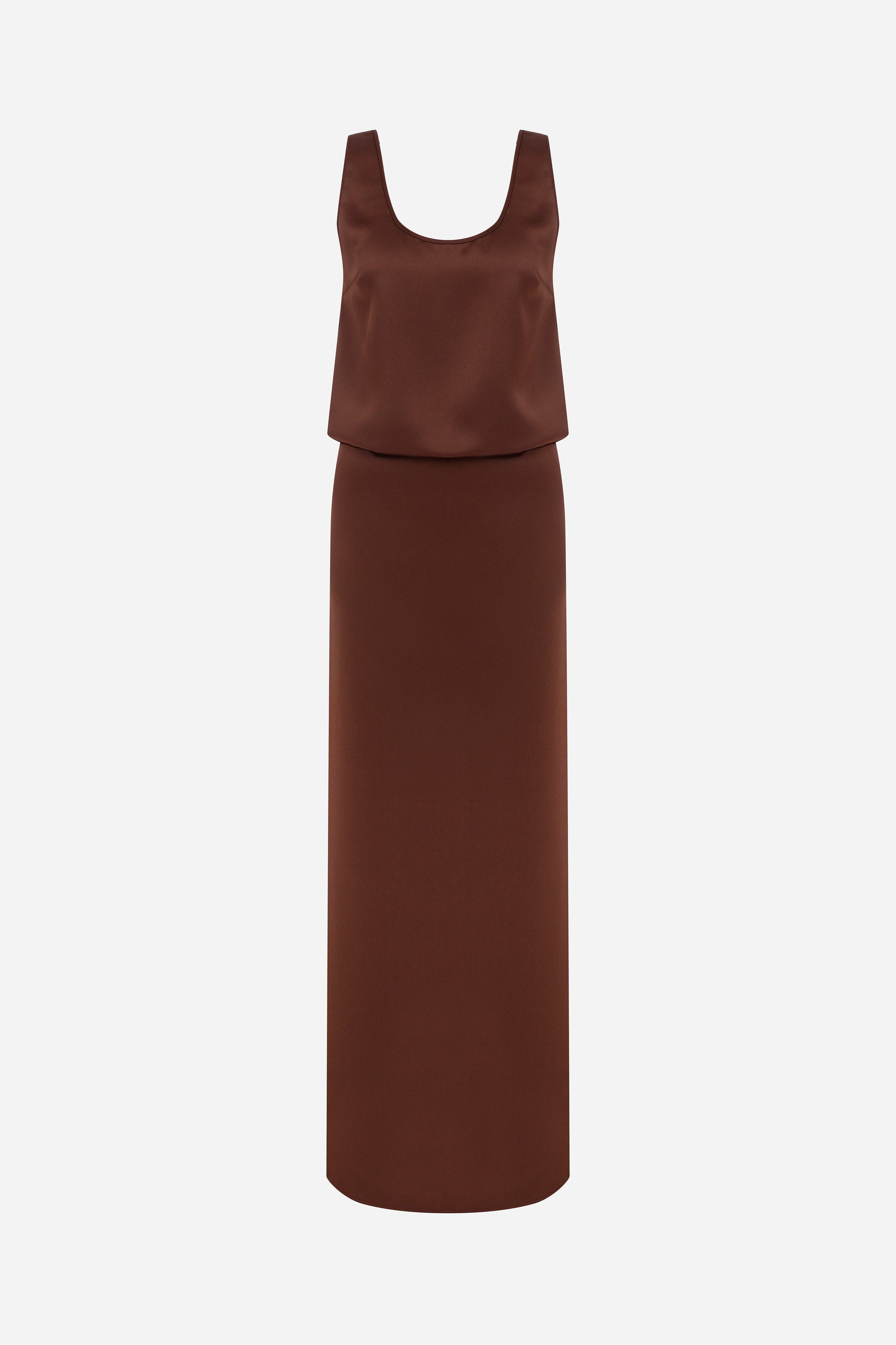 Hilda - U Neck Satin Maxi Dress