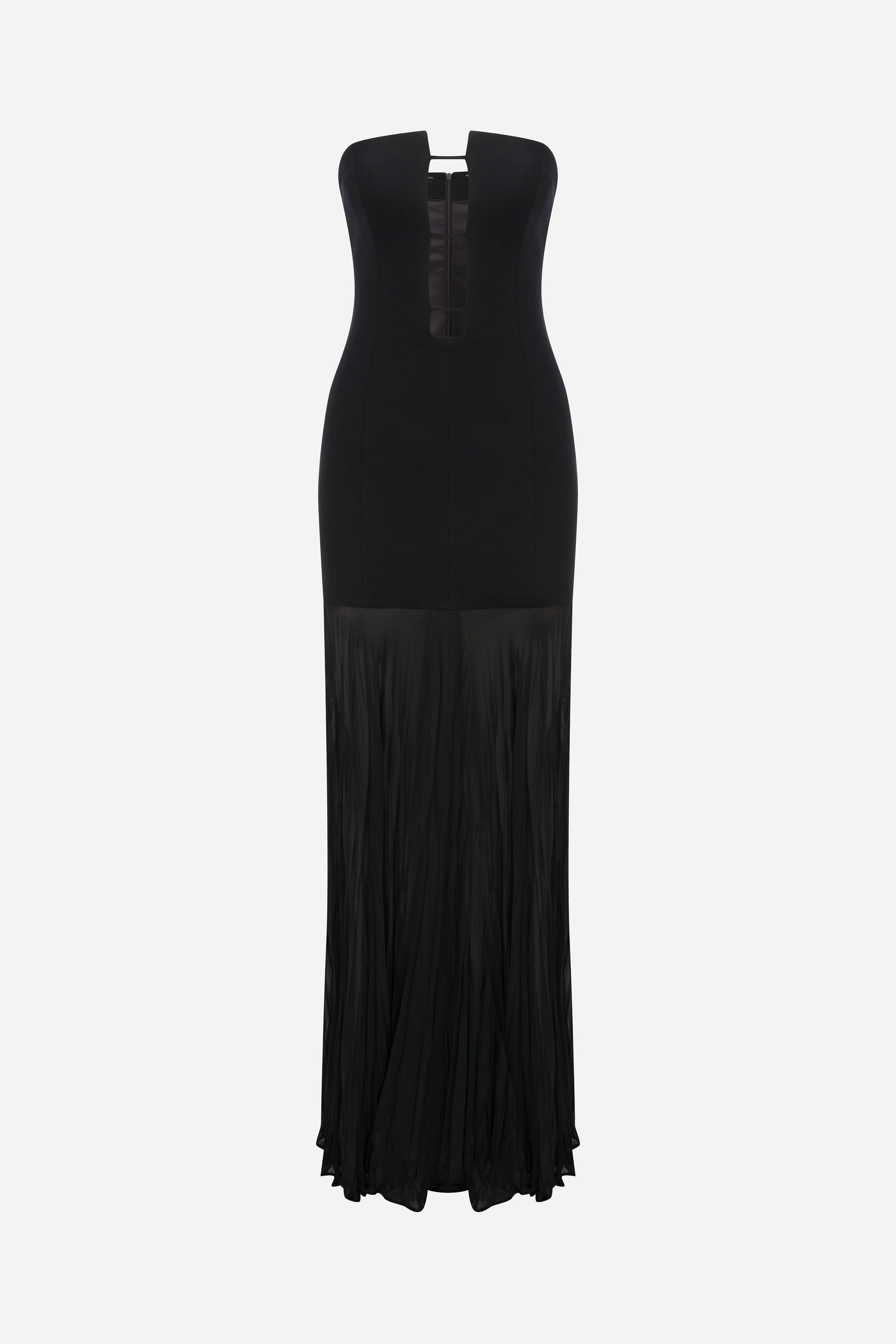 Laura - Strapless 3-String Dress with Crushed Chiffon Detailed
