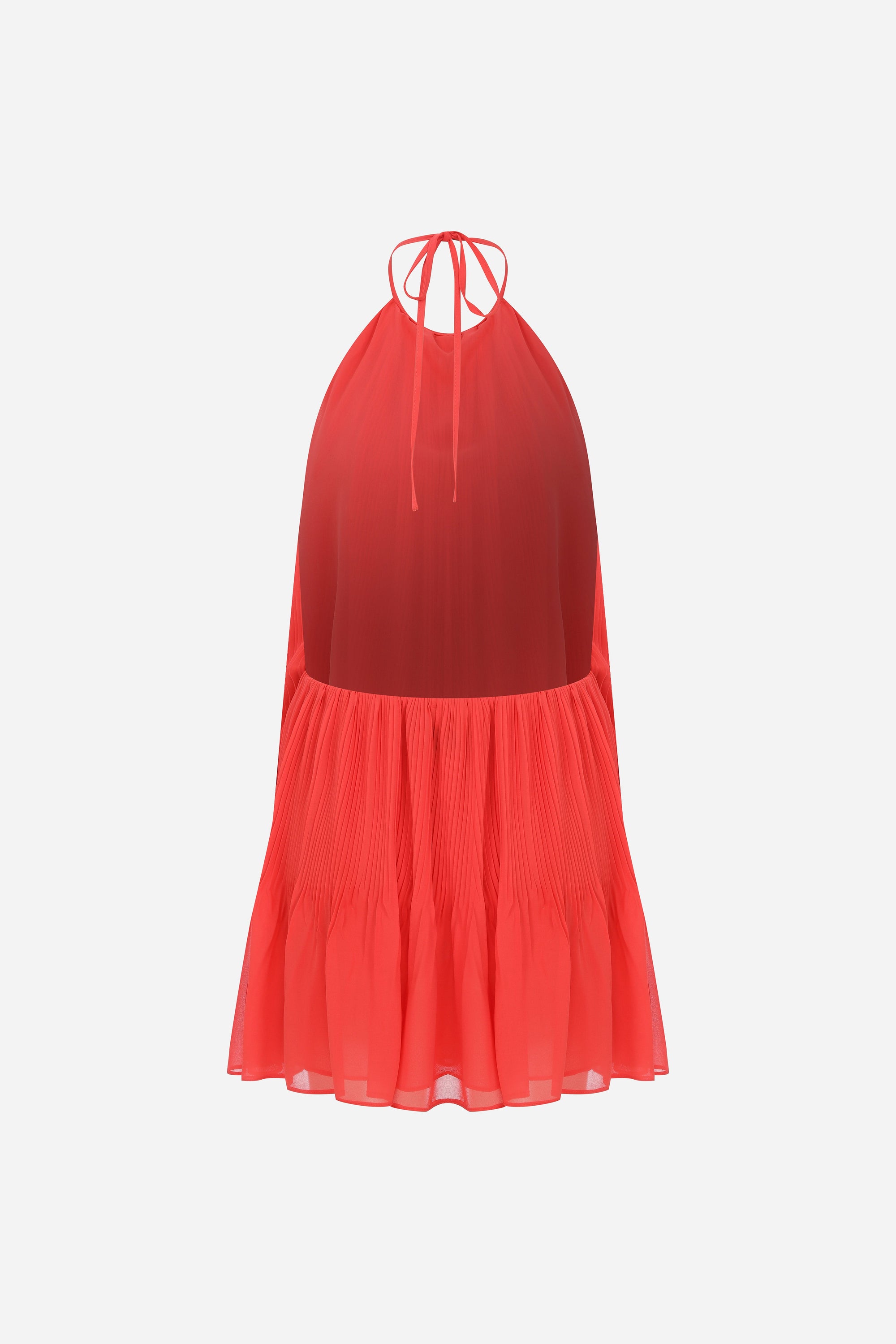 Mei - Backless Pleated Chiffon Mini Dress