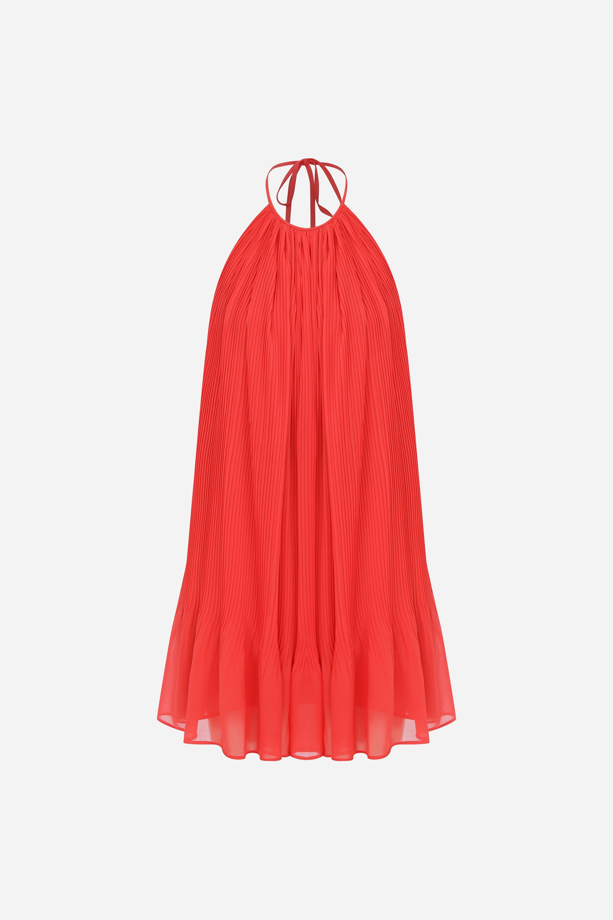 Mei - Backless Pleated Chiffon Mini Dress