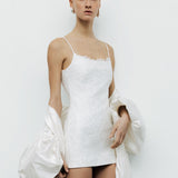 Lola-Lace Spaghetti-Strap Mini Dress With Hand-Beaded Embellishments