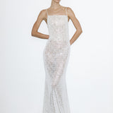 Electra - Square Neck Open-Back Sequin Maxi Dress
