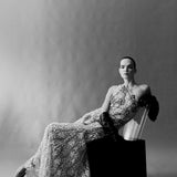 Eve - One-Shoulder Lace Maxi Dress With Hand-Beaded Embellishments