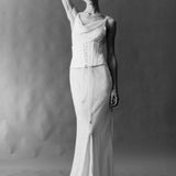 Margo-Cowl-Neck Jacquard Maxi Dress With Corset Belt