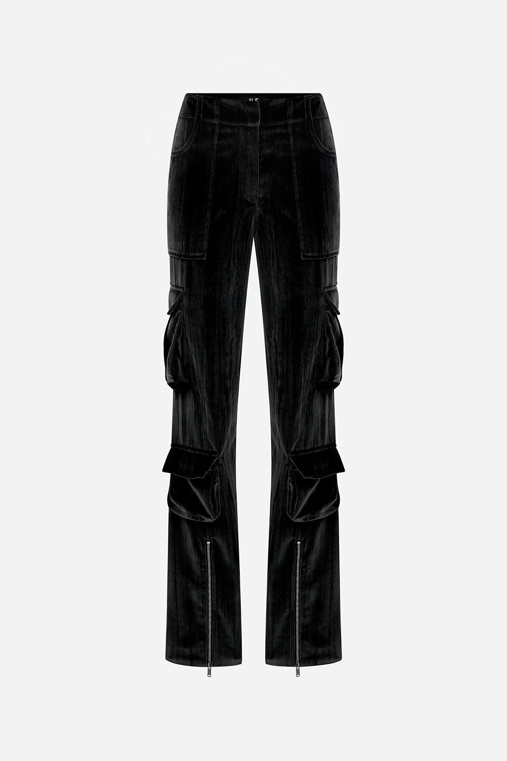 Alison - Cotton Modal Velvet Cargo Trousers