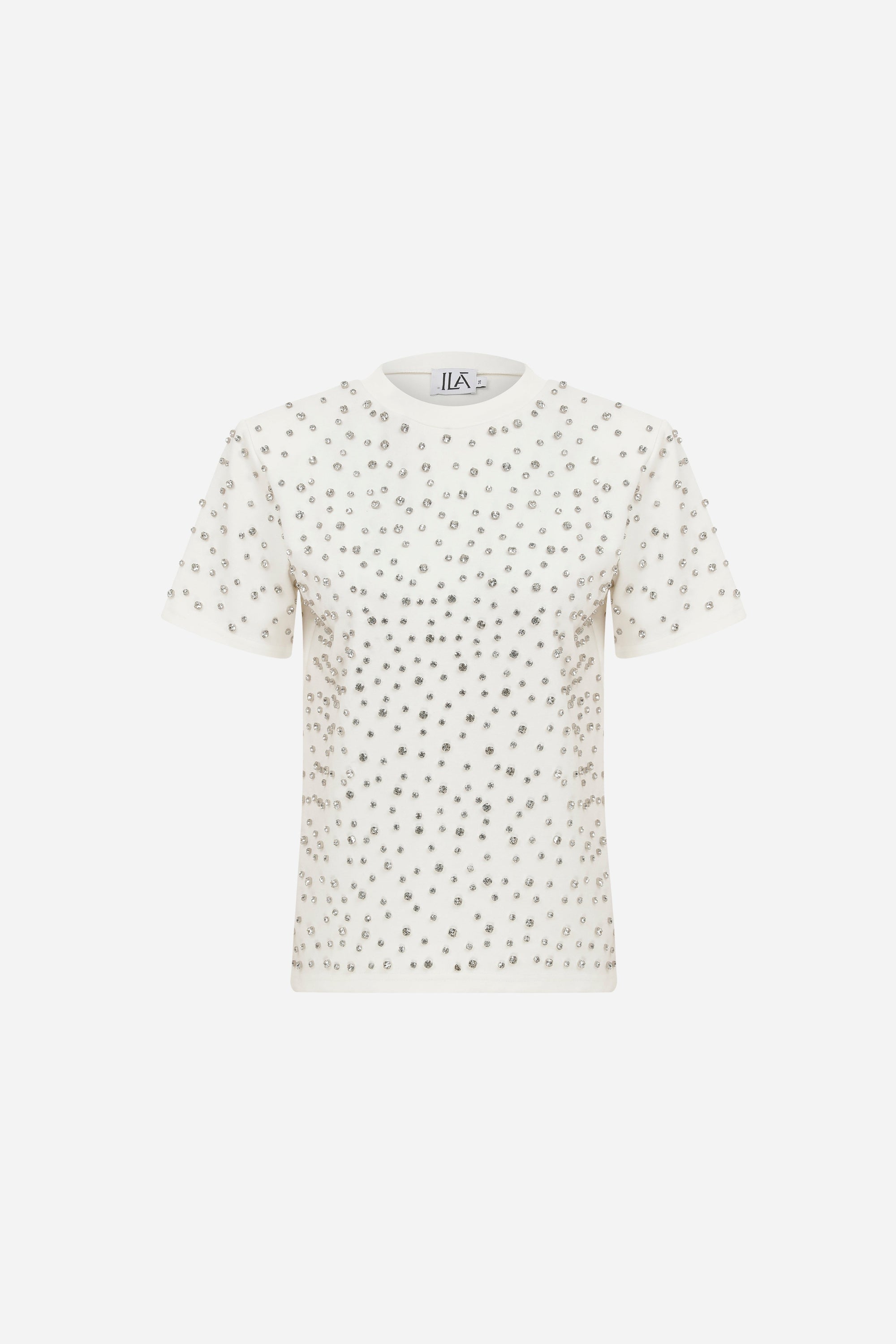 Arina - Embellished Tshirt With Shoulder Pads