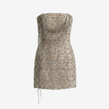 Leora-Strapless Sequin Mini Dress