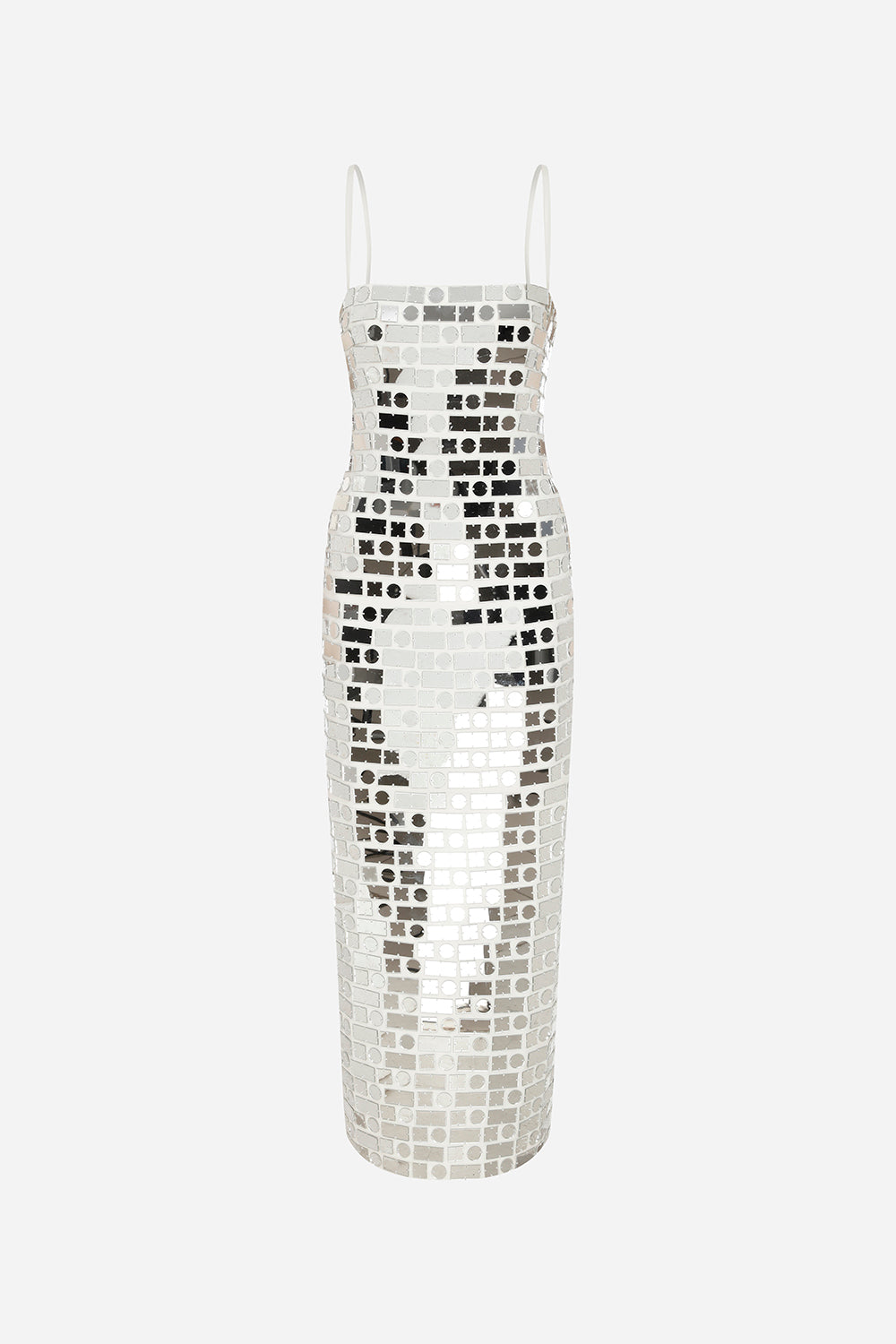 Duffy-Midi Dress With Hand Stitched Mirrors