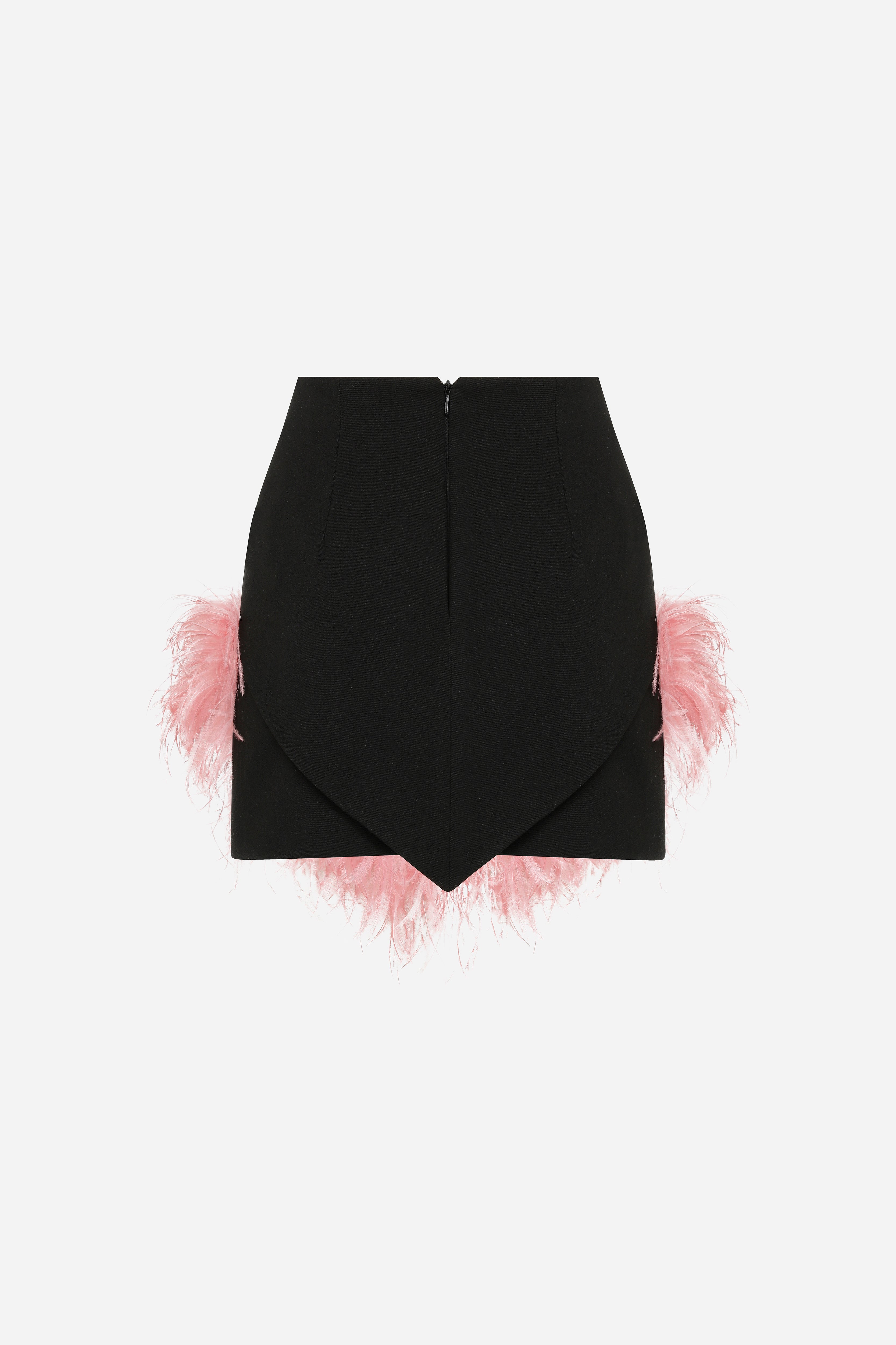 Onika- Mini Skirt With Feather Embellishment