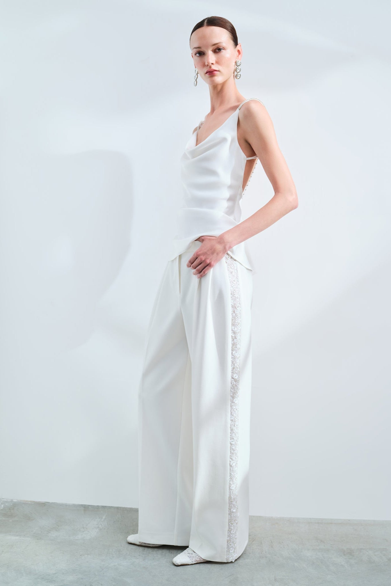 Suri - Satin Asymmetrical Crop Blouse