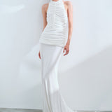 Gloria-Back Detailed Jersey Maxi Dress