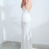 Gloria-Back Detailed Jersey Maxi Dress