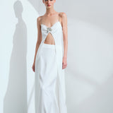 Suri - Satin Asymmetrical Crop Blouse