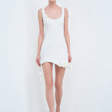 Livi-U-Neck Asymmetric Hem Mini Dress