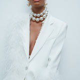 Lily-Oversized Blazer With Feathers