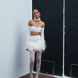 Bianca-Off The Shoulder Crop Top