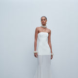 Isabel-Strapless Chiffon Maxi Dress