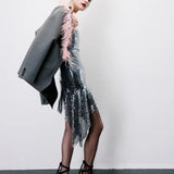 Linea Strapless Sequin Mini Dress in Silver Sequin