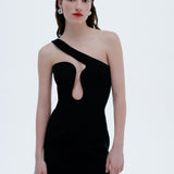 Lorne-Asymmetrical Detailed Maxi Dress