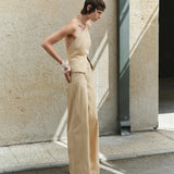 Kira-Trousers With Diagonal Seam Detail
