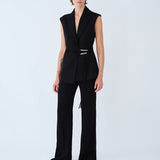 Aida-Vest Jacket With Accessory Detail