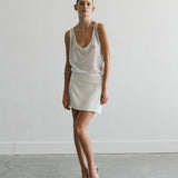 Lend-U-Neck Sequin Tank Top in White