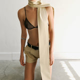 Lou - Tailored Pleated Mini Shorts in Beige