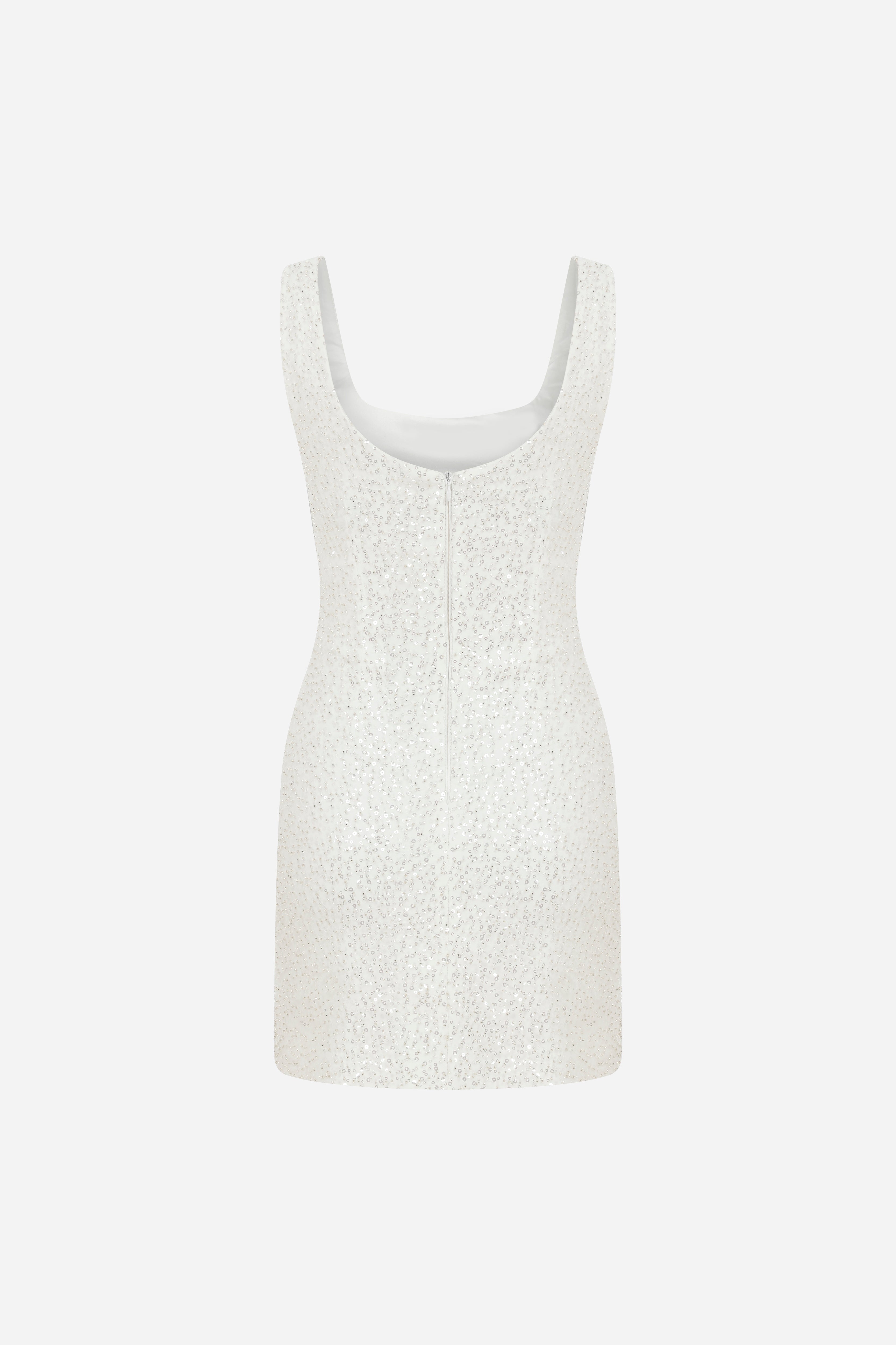Isadora-U-Neck Mini Sequin Dress