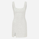 Isadora-U-Neck Mini Sequin Dress
