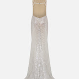 Electra - Square Neck Open-Back Sequin Maxi Dress