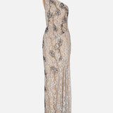 Eve - One-Shoulder Lace Maxi Dress With Hand-Beaded Embellishments