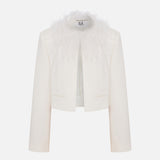 Vow - Feather-Detail Crop Jacket