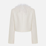 Vow - Feather-Detail Crop Jacket