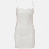 Lola-Lace Spaghetti-Strap Mini Dress With Hand-Beaded Embellishments