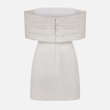 Solene - Lace Mini Dress With Silk Tuxedo Collar