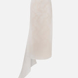 Moisa-Silk Organza Midi Skirt With Inner Lace Detail