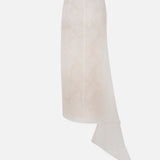 Moisa-Silk Organza Midi Skirt With Inner Lace Detail