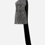 Sophie - One Shoulder Sequin Dress with Shawl Detail