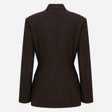 Mono - Constructed Wool Blazer in Brown