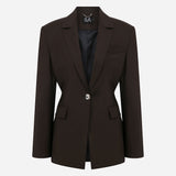 Mono - Constructed Wool Blazer in Brown