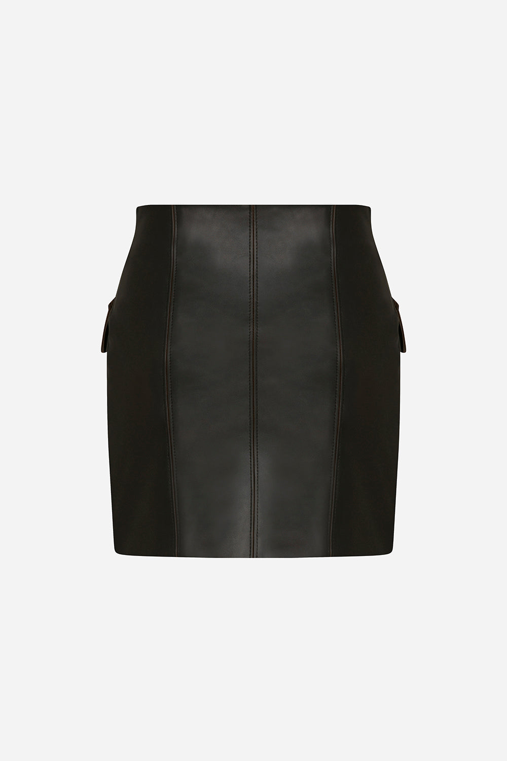 Elise - Leather Mini Skirt with Big Pockets