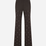 Cora - Embellished Trousers in Brown
