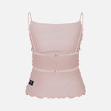 Cassie Open-Back Sequin Top in Pink Sequin