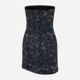 Maelle Strapless Sequin Mini Dress in Navy Blue Sequin