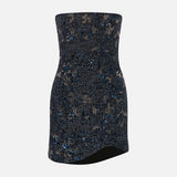 Maelle Strapless Sequin Mini Dress in Navy Blue Sequin