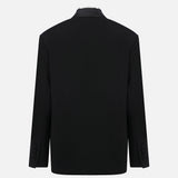 Nara Shawl-Collar Blazer with Trim Detail in Black