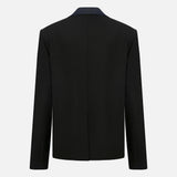 Jolie Blazer with Denim Detail in Black