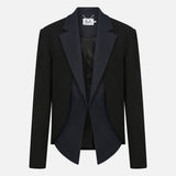 Jolie Blazer with Denim Detail in Black