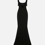 Melina U-Neck Maxi Dress with Back Detail in Black