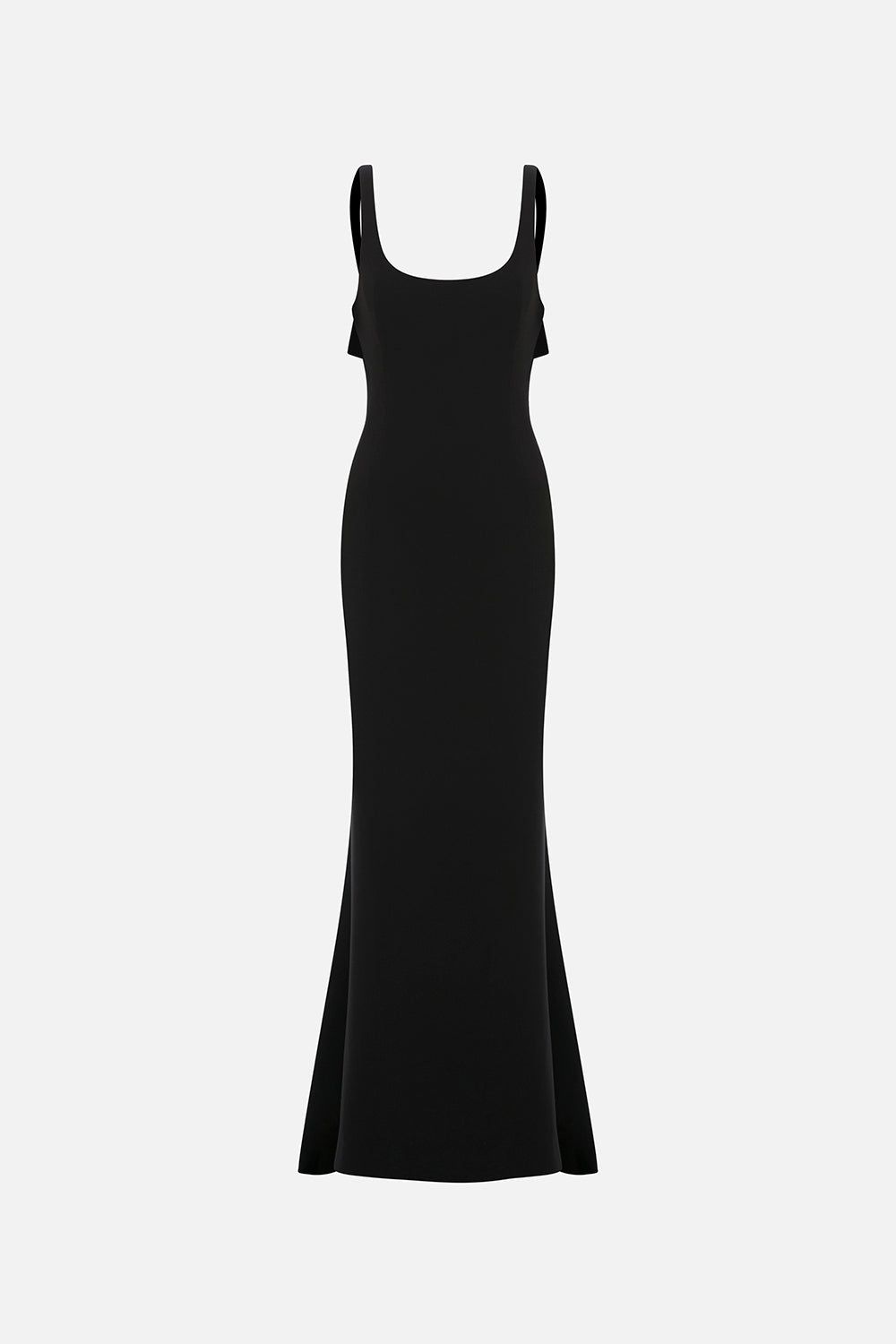 Melina U-Neck Maxi Dress with Back Detail in Black